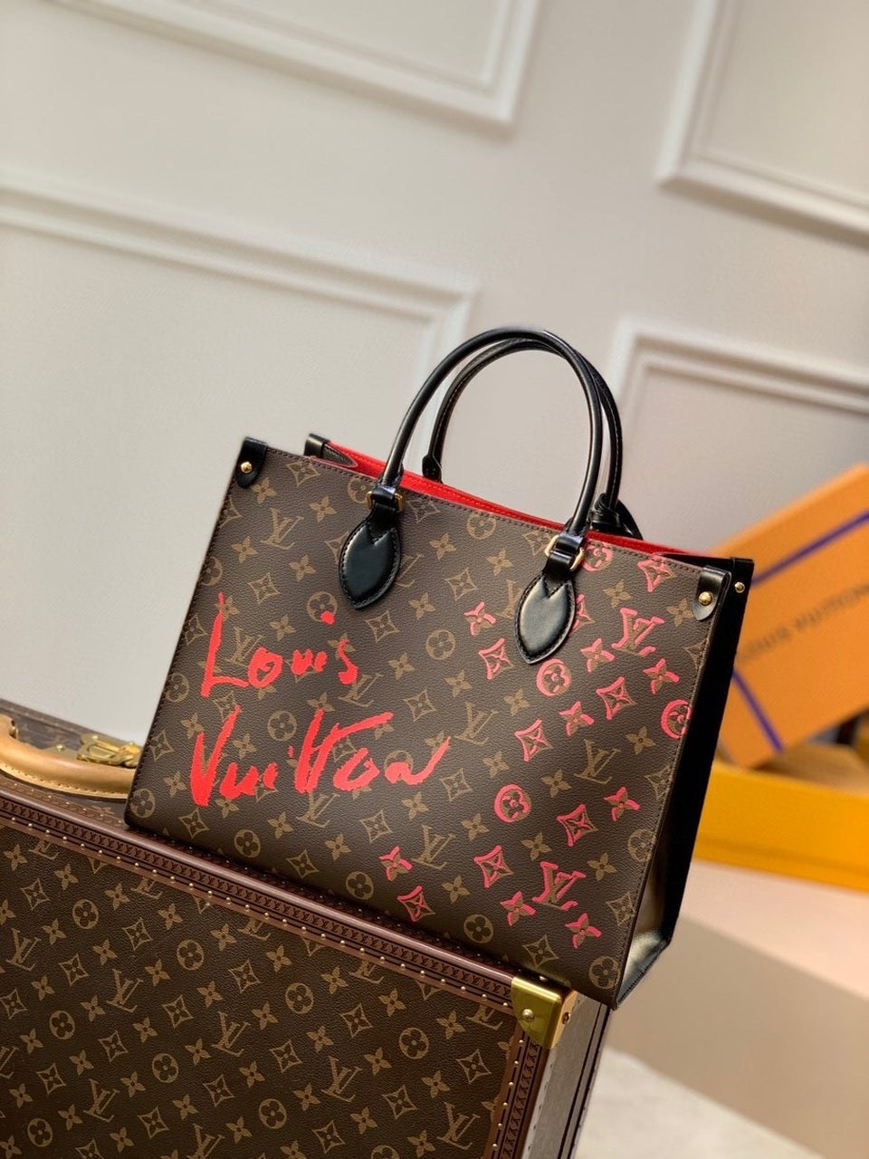 LV OnTheGo MM Tote Bag Monogram Canvas For Womtlm, WoHandbag, Shoulder Bags 13.8in/35cm LV M45888