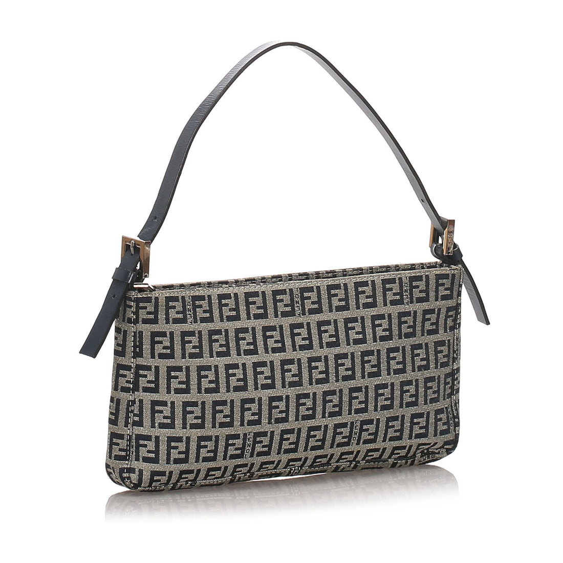 Fendi Blue Dark Canvas Fabric Zucchino Baguette Italy