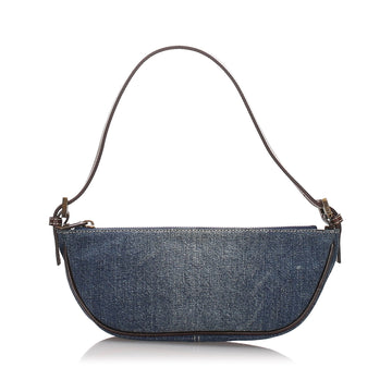 Fendi Blue Denim Fabric Baguette Italy