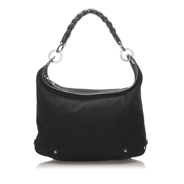 Fendi Black Canvas Fabric Zucchino Shoulder Bag Italy