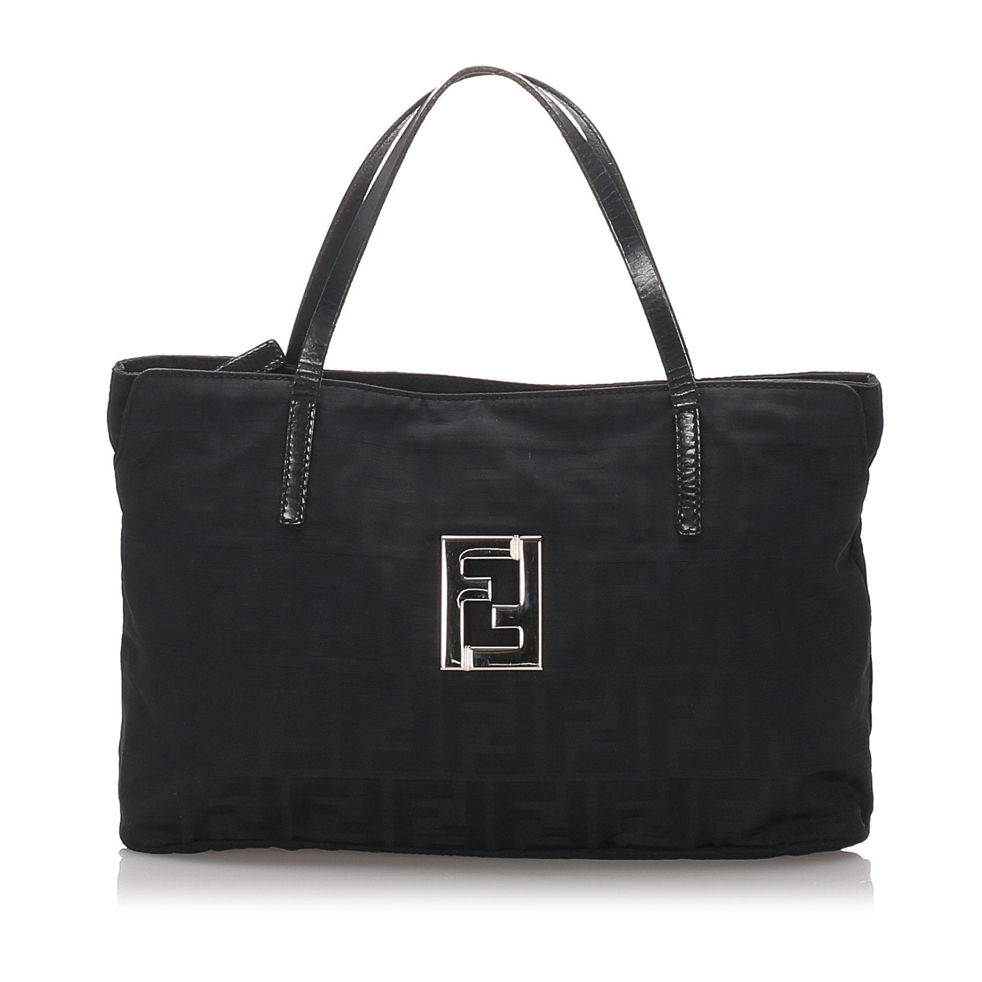Fendi Black Nylon Fabric Zucca Tote Bag Italy