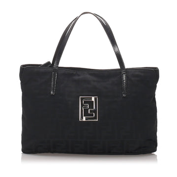 Fendi Black Nylon Fabric Zucca Tote Bag Italy