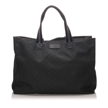 Gucci Black Canvas Fabric GG Tote Bag Italy