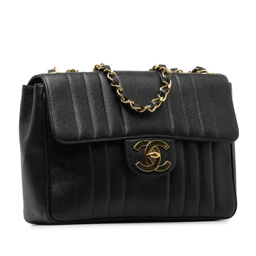 Chanel Jumbo Caviar Mademoiselle Flap Shoulder Bag
