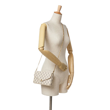 White Louis Vuitton Damier Azur Pochette Felicie Crossbody Bag