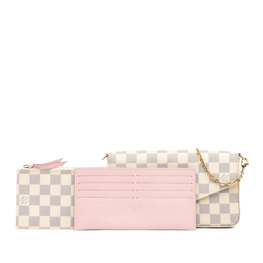 White Louis Vuitton Damier Azur Pochette Felicie Crossbody Bag