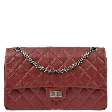 Chanel Red Calfskin 2.55 Classic Double Flap Shoulder Bag