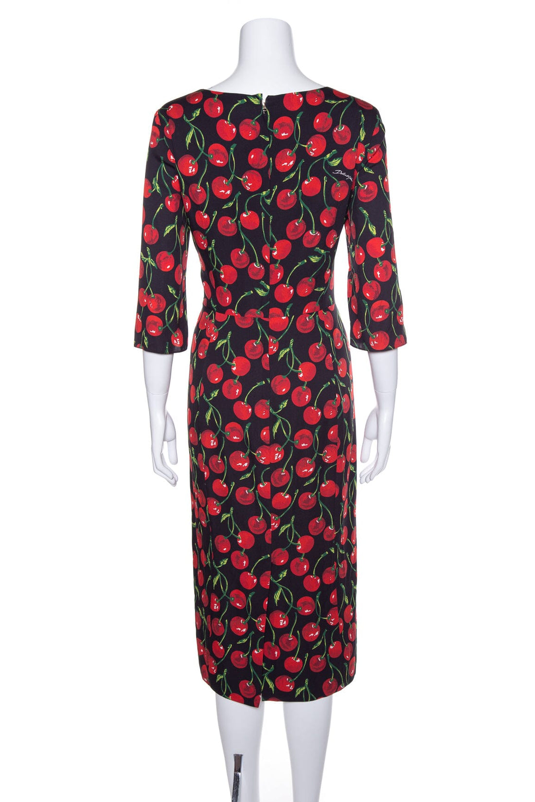 Dolce & Gabbana Black and Red Cherry Print Dress SZ N/A