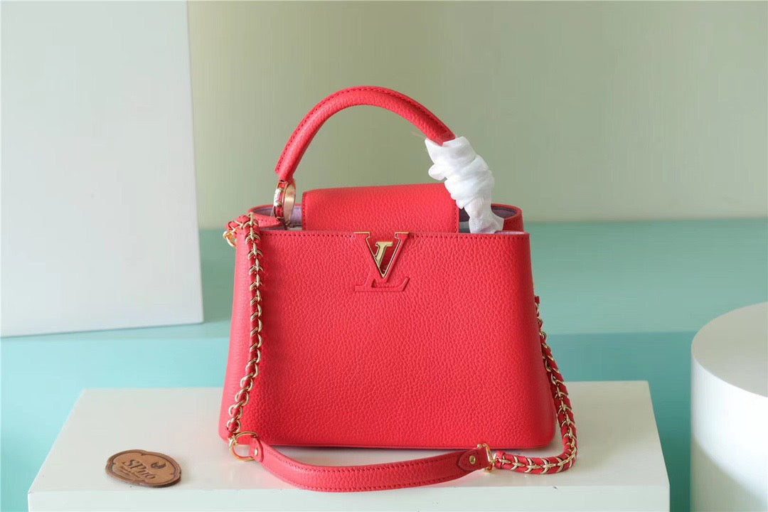 LV Capucines BB Taurillon Red For Womtlm, Womtlm’s Bags, Shoulder And Crossbody Bags 10.6in/27cm LV