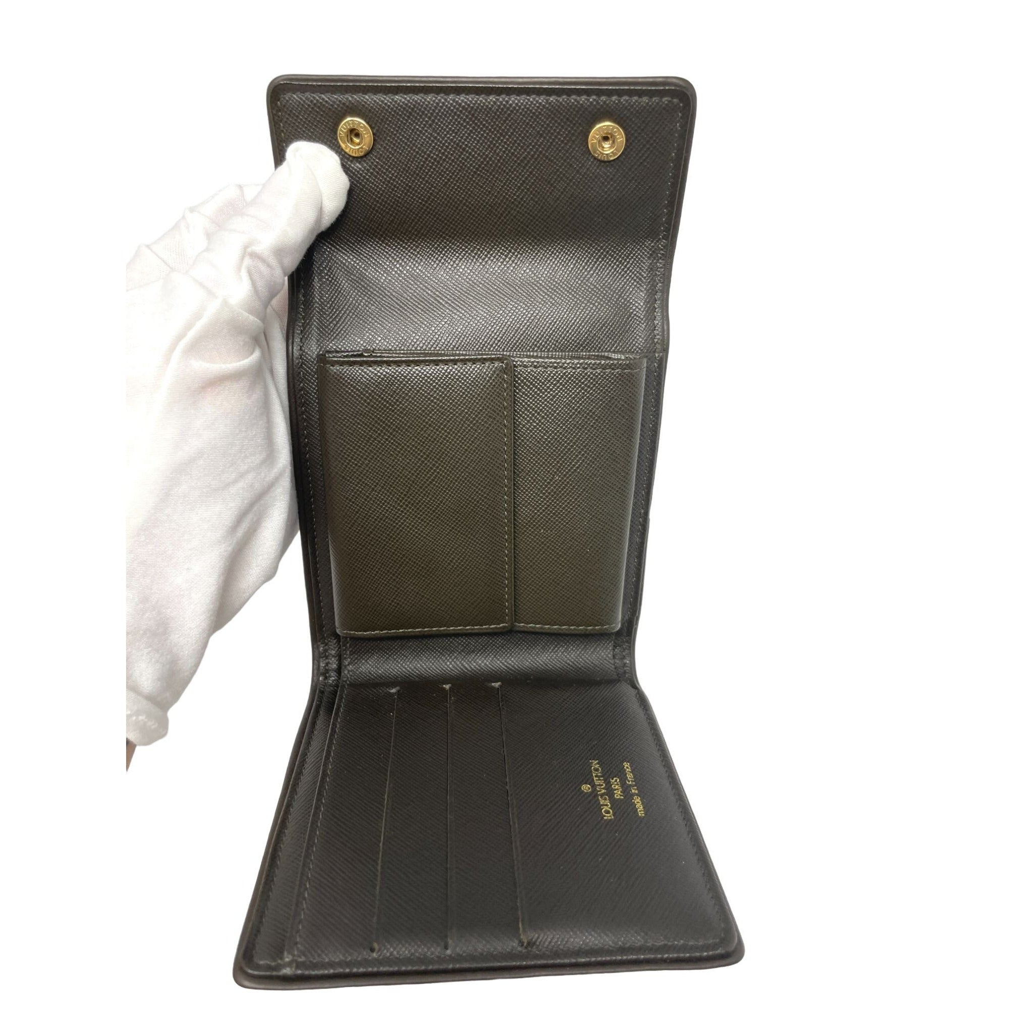 LOUIS VUITTON Louis Vuitton Monogram Mini Lin Pattern Porte-Billets Compact Wallet - Green