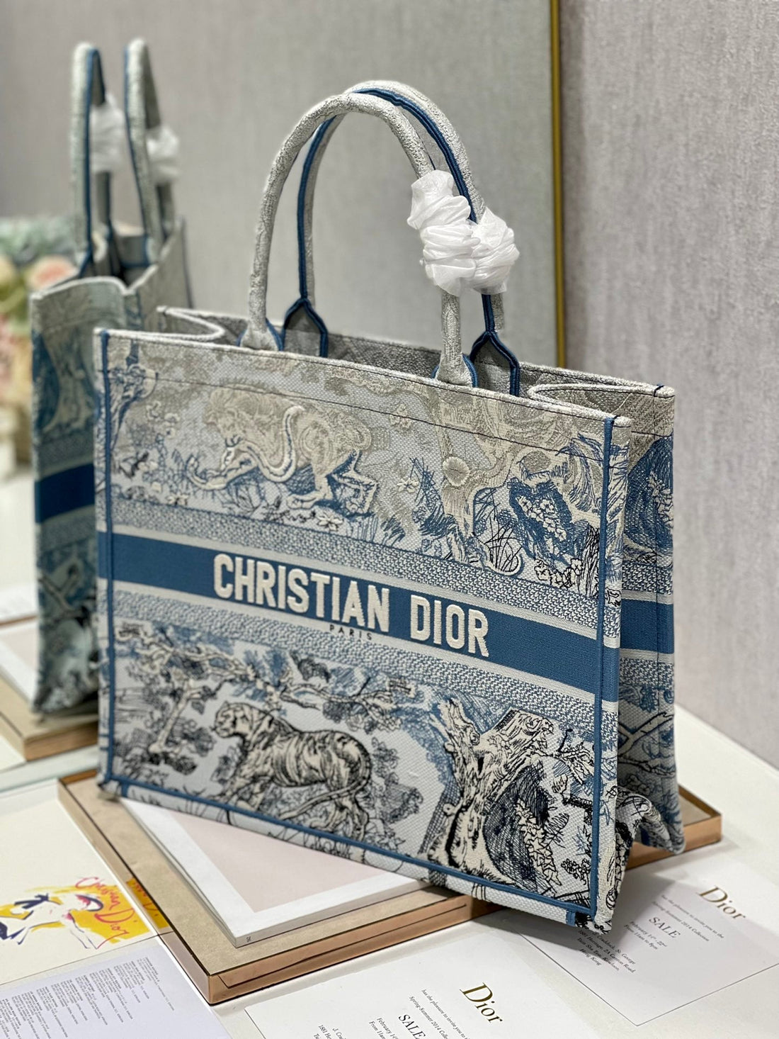 DI Large Book Tote Bag Blue For Womtlm 42cm/16in CD