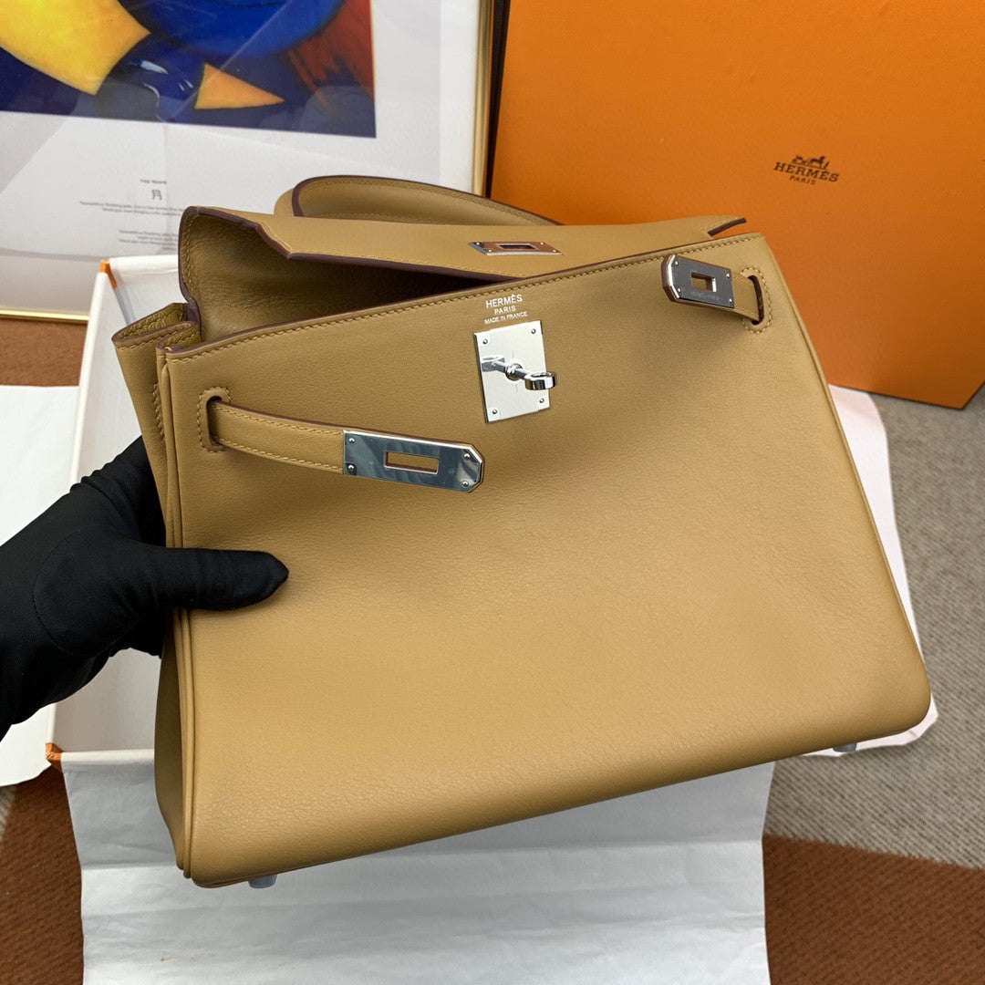 HM Kelly 28 Evercolor Gold Bag For Womtlm, Handbags, Shoulder Bags 11in/28cm