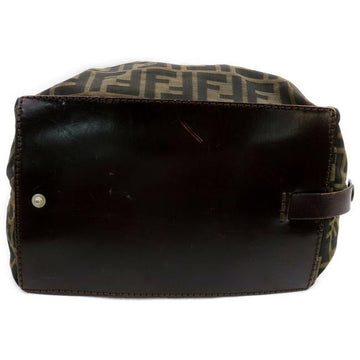 Fendi Tobacco Canvasleather Satcheltote Brown Zucca Print Canvas Satchel