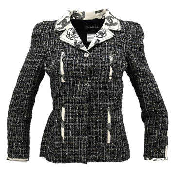 Chanel Single Breasted Jacket Black 06P #36
