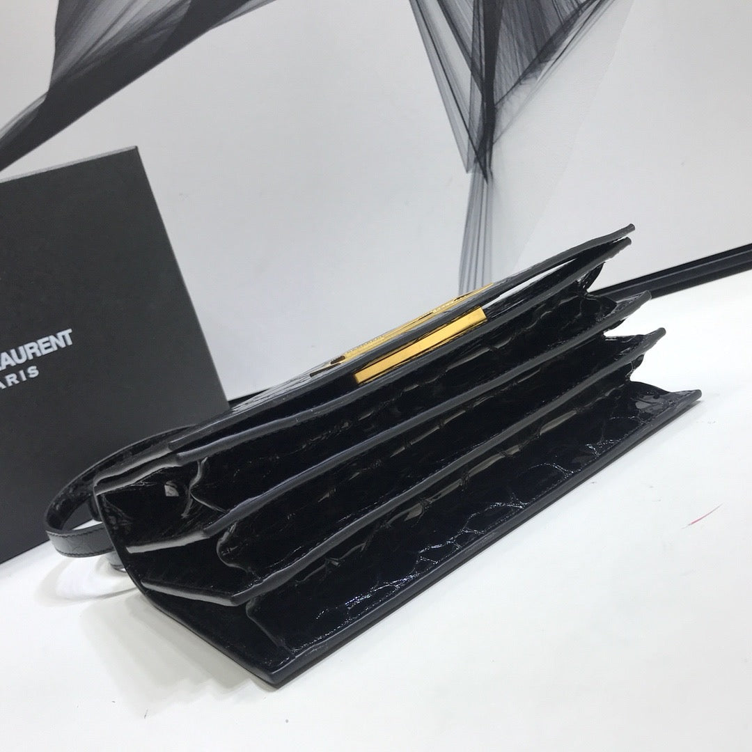 YSSL Cassandra Small Crossbody Bag With Stone Print Black For Womtlm 7.4in/19cm YSL