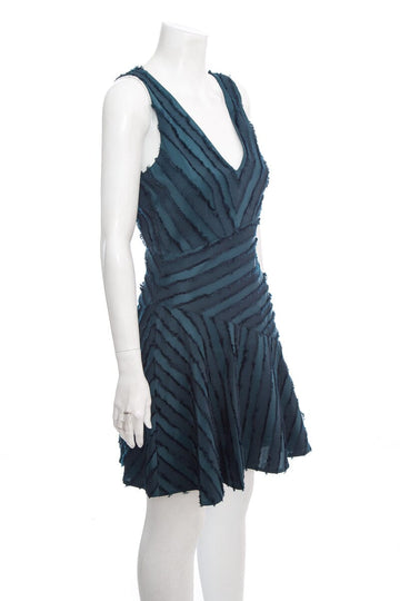 Rebecca Taylor Green Sleeveless Fringe Dress SZ 0 NWT