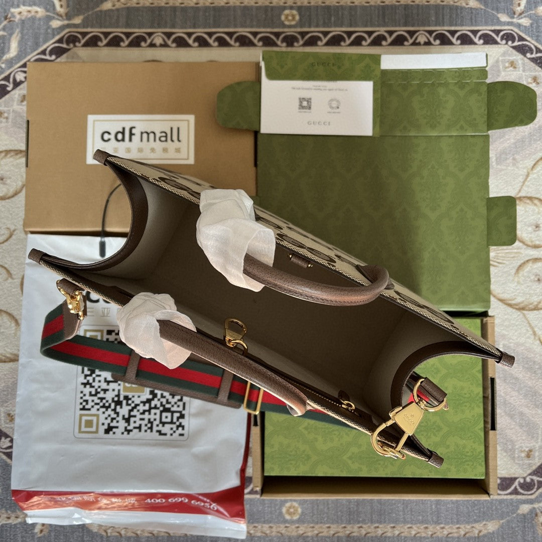 gg Tote Bag With Jumbo Camel And Ebony Jumbo gg Canvas For Womtlm 14.6in/37cm ?678839 UKMDG 2570