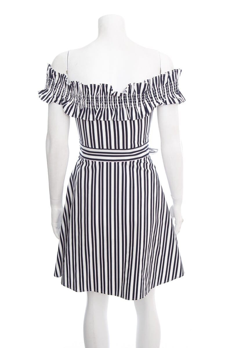 Kate Spade Striped Off-the-Shoulder Dress SZ 2