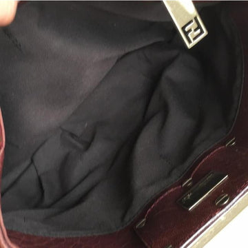 Fendi Shoulder Bag Multiple Hobo Mia Compartment Style Purple With Gold Suede And Leather Satchel