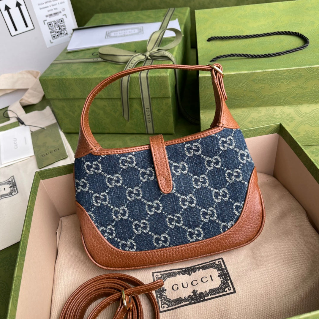 gg Jackie 1961 Mini Shoulder Bag Blue And Ivory gg Jacquard Dtlmim For Womtlm 7.5in/19cm gg ?637092 2KQgg 8375