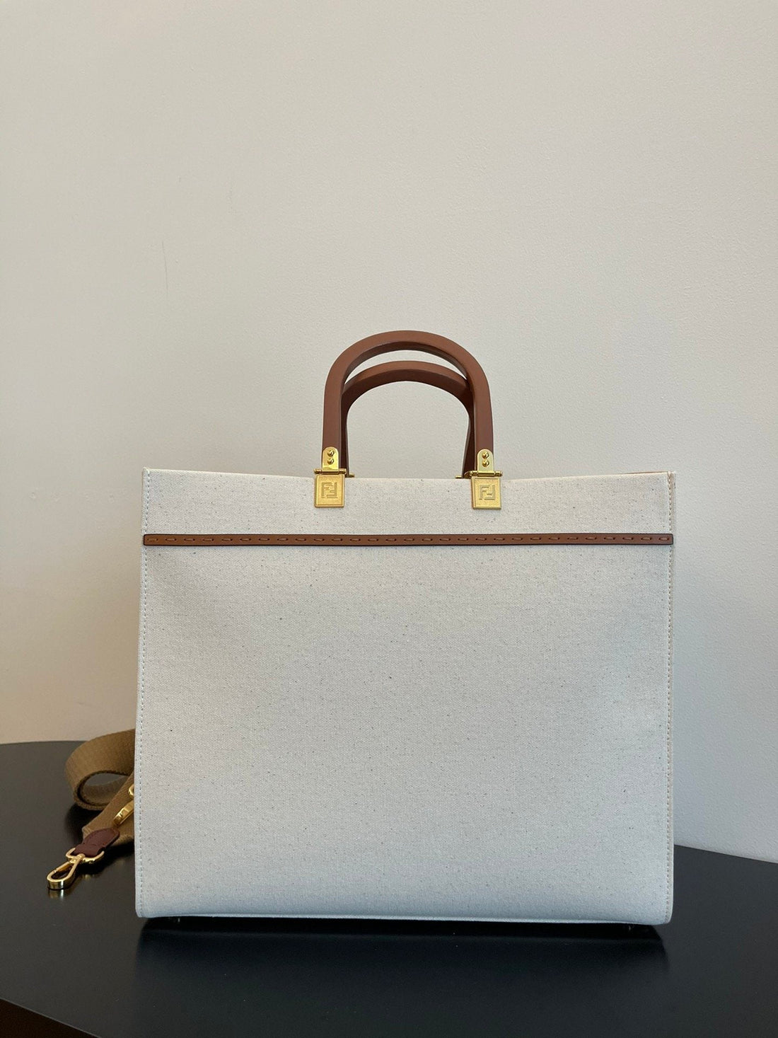 FI Sunshine Medium Tote Bag Light Grey Canvas For Womtlm, Womtlm&#8217;s Bags, Shoulder Bags 13.8in/35cm FF 8BH386