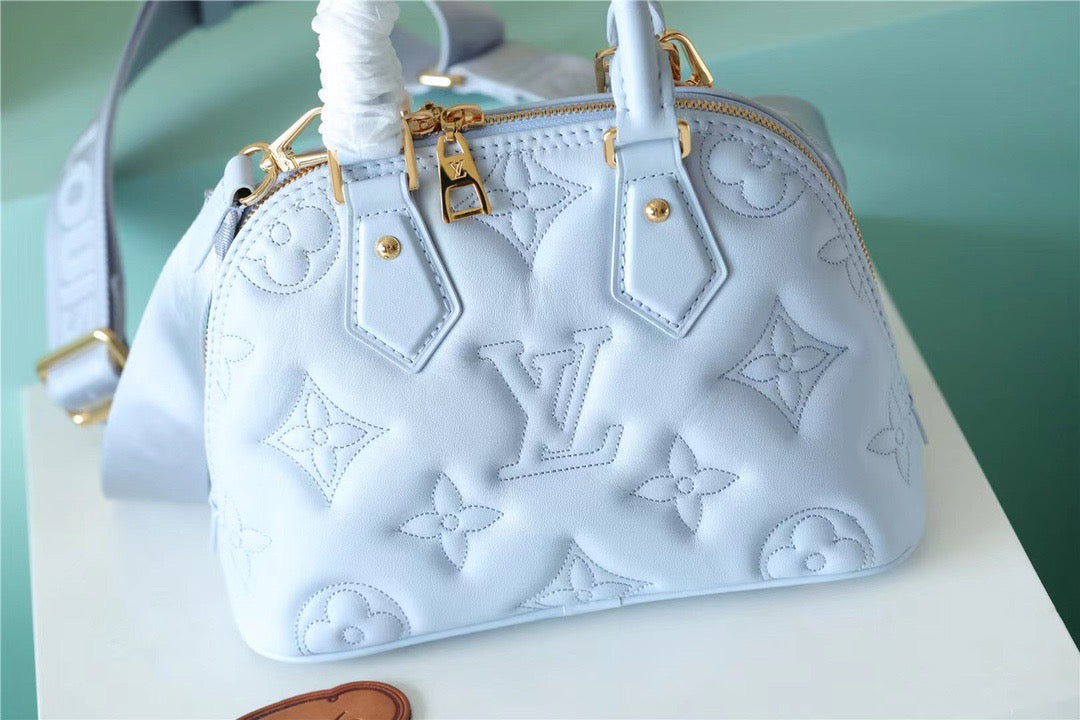 LV Alma BB Bag Handbags,  Shoulder and Cross Body Bags For Womtlm In Bleu Glacier Blue 9.6in/25cm LV M59822