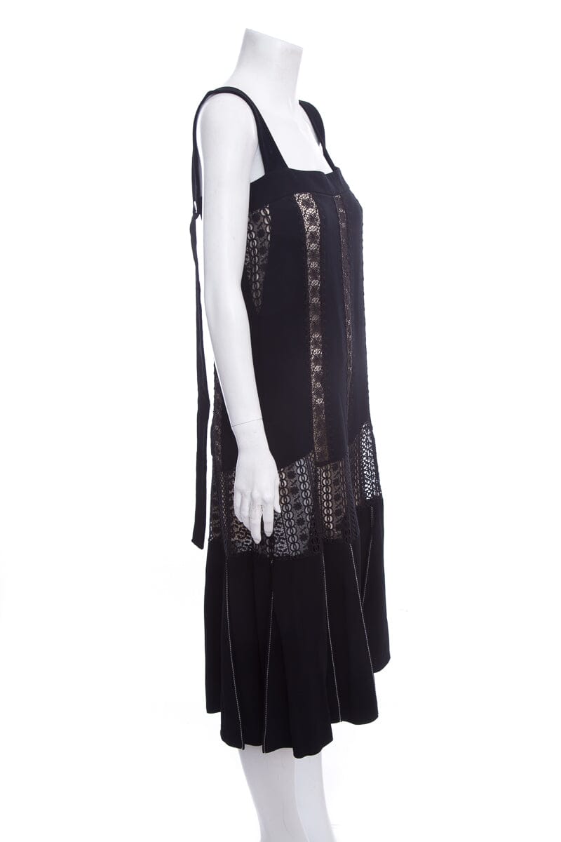 Derek Lam Black Sleeveless Lace Detail Dress SZ 38 NWT