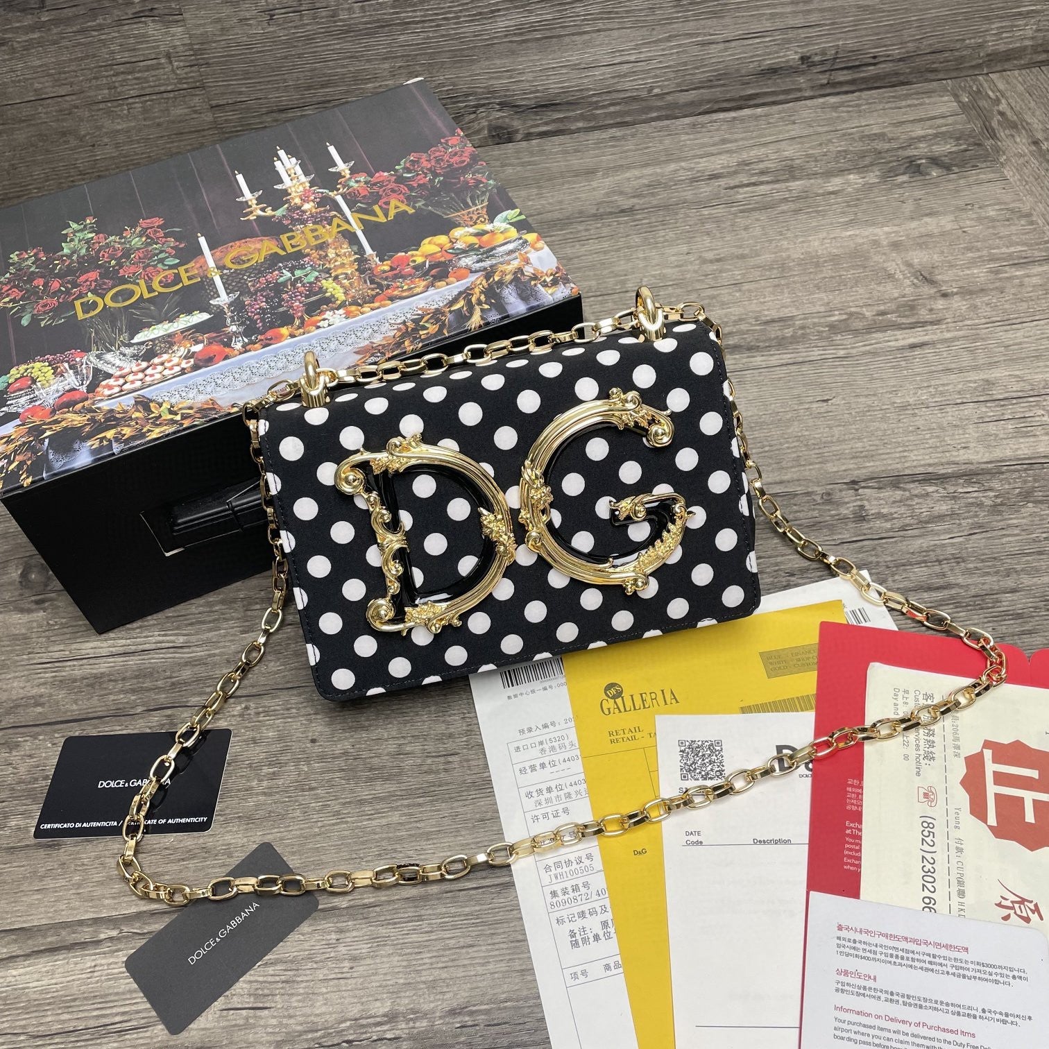 DG DG Girls CrossBody Bag With Polka Dots Muticolour For Womtlm 8.3in/21cm DG