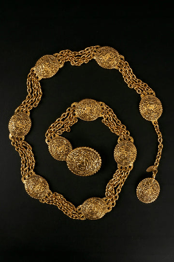 Ceinture en m�tal dor� Chanel 1980s