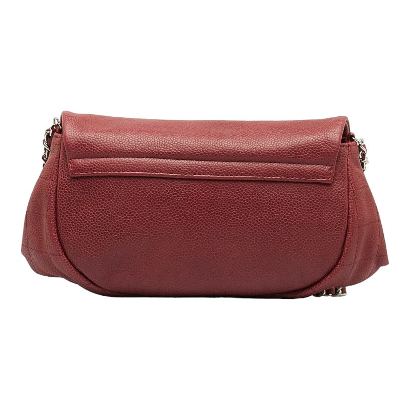 Chanel CC Caviar Half Moon Flap Crossbody Bag Leather Shoulder Bag in Good condition