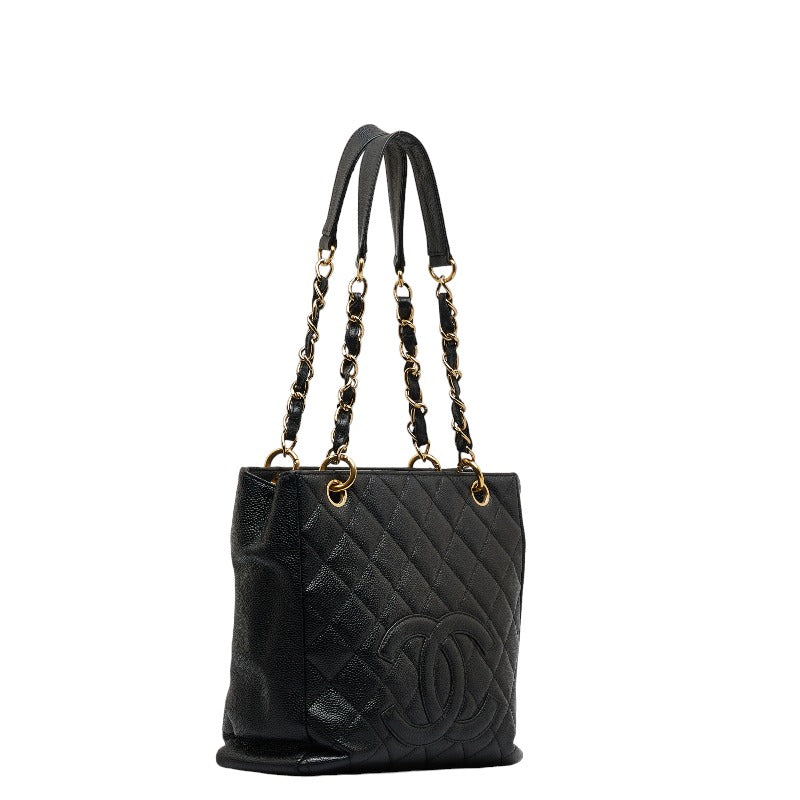 Chanel CC Caviar Grand Shopping Tote Leather Tote Bag in Good condition