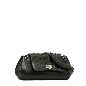 Chanel Vertical Quilt Accordion Flap Bag Leather Shoulder Bag in Good condition