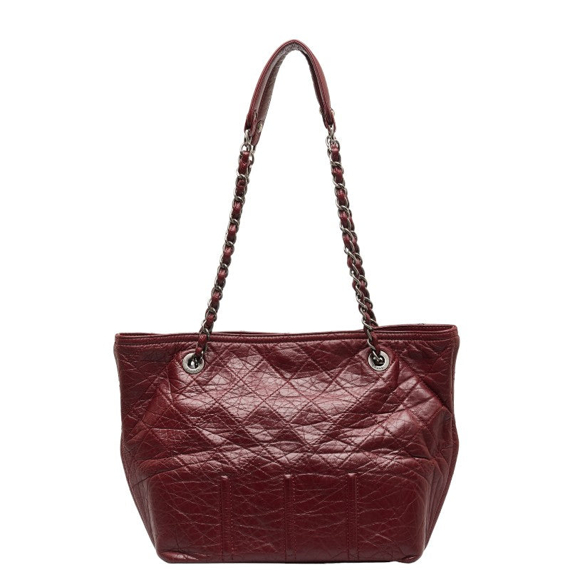 Chanel Aged Lambskin Shopping Tote Leather Tote Bag in Good condition