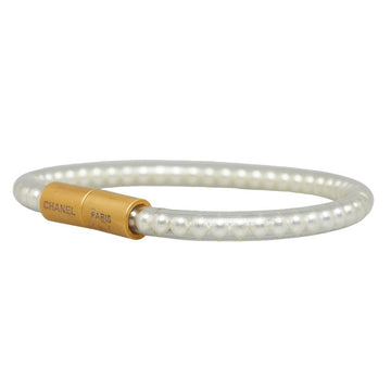 Chanel Vinyl Faux Pearl Bracelet Plastic Bracelet in Good condition