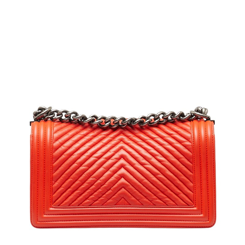 Chanel Chevron Le Boy Flap Bag  Leather Shoulder Bag in Excellent condition