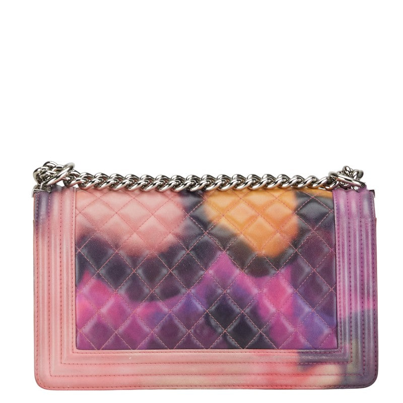 Chanel Flower Power Le Boy Flap Bag  Leather Shoulder Bag in Good condition