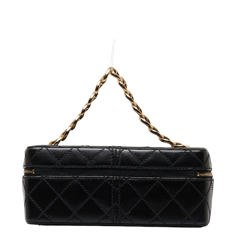 Chanel Quilted Leather Chain Vanity Bag Leather Vanity Bag in Good condition