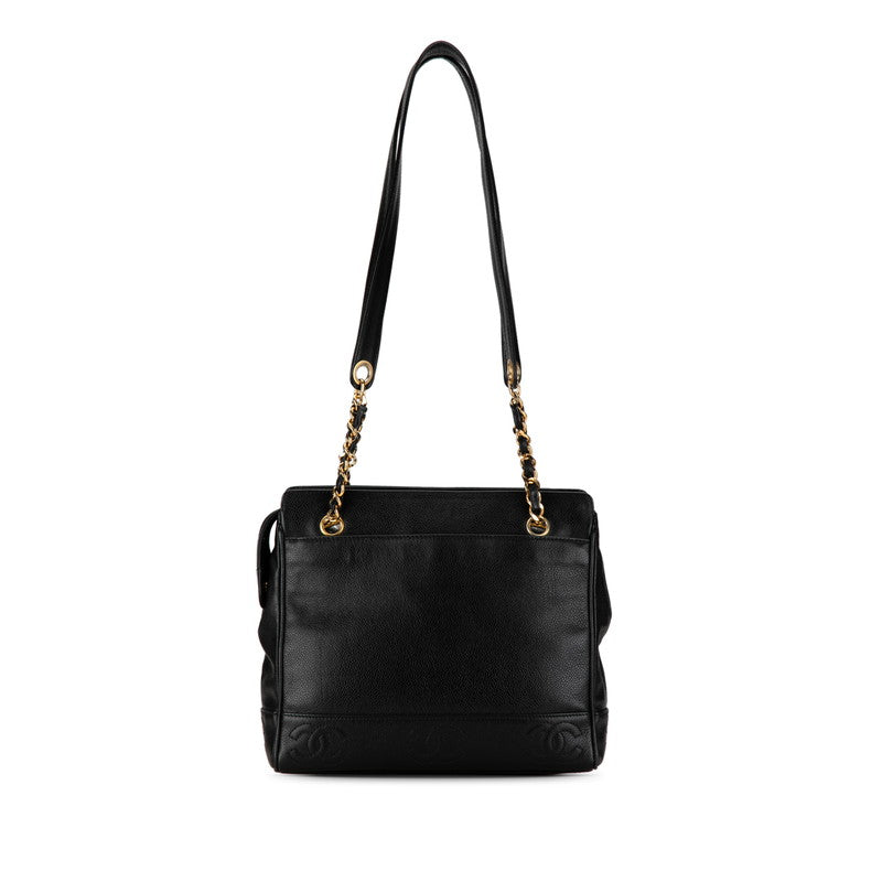 Chanel Triple CC Caviar Tote Bag Leather Tote Bag in Good condition