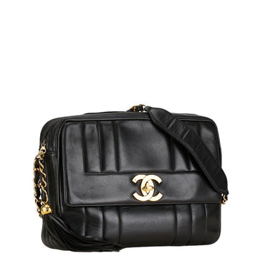 Chanel Coco Mark Tassel Chain Shoulder Bag Leather Shoulder Bag 1-0157111 in Good condition