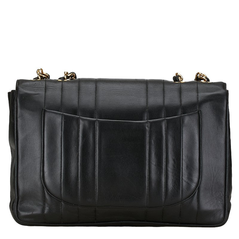 Chanel CC Vertical Quilt Leather Flap Bag Leather Shoulder Bag in Good condition