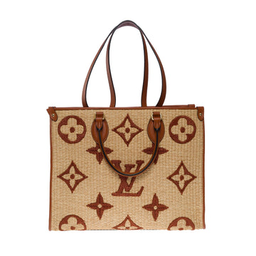 LOUIS VUITTON Amazing limited edition Raffia Onthego MM Tote shoulder bag, GHW