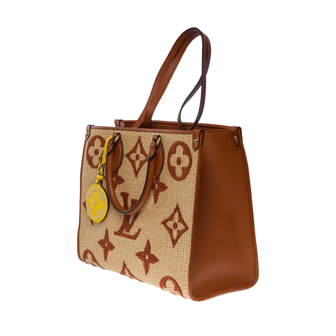 LOUIS VUITTON Amazing limited edition Raffia Onthego MM Tote shoulder bag, GHW