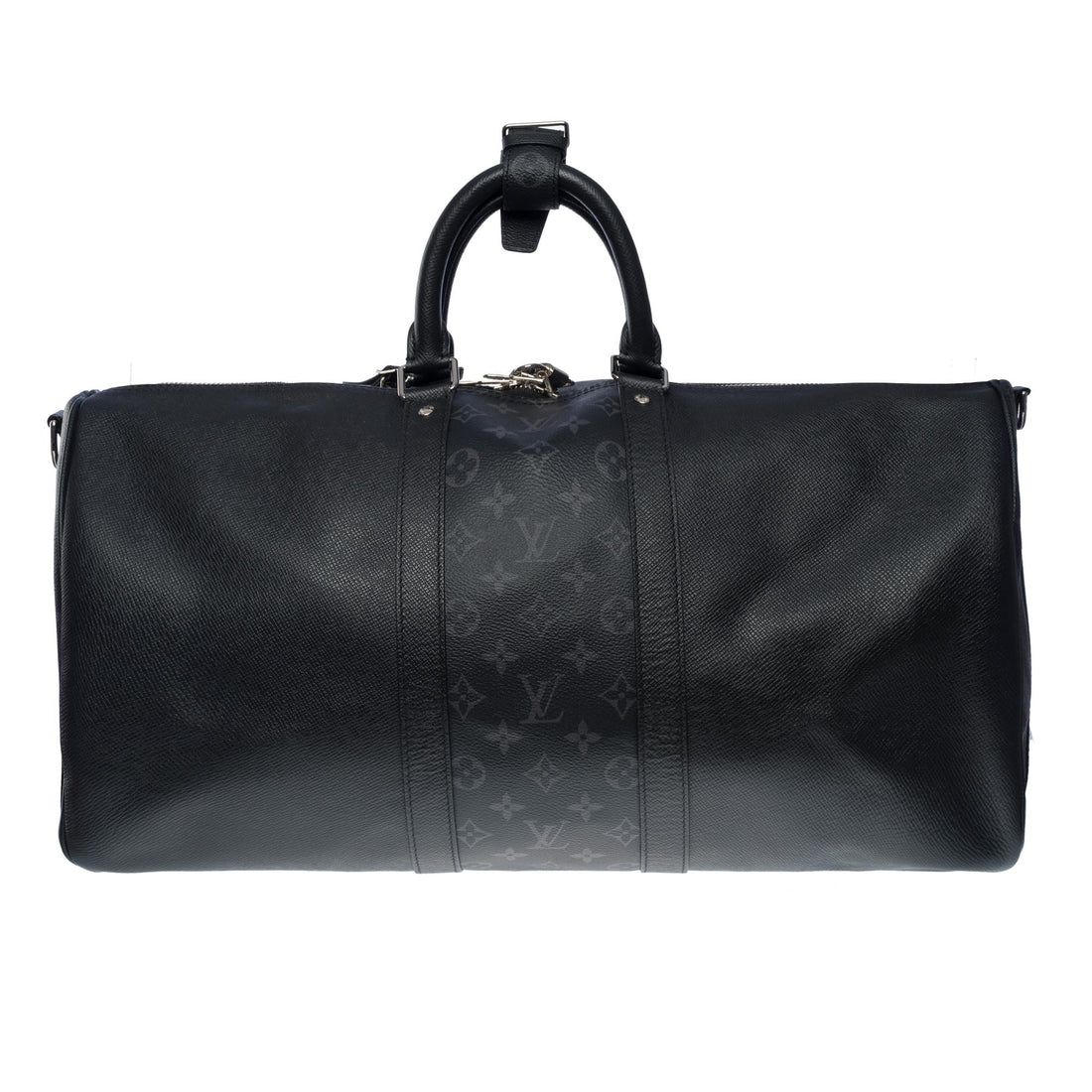 LOUIS VUITTON Keepall 50 Taigarama Travel bag in black canvas and leather , SHW