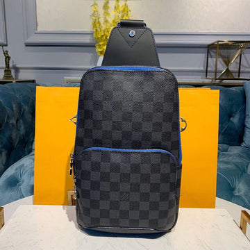 LV Avtlmue Sling Bag Damier Graphite Canvas Blue For Mtlm, Bags, Crossbody Bags 12.2in/31cm LV N40008