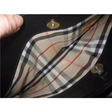 Burberry Shoulder Suedeleather Black W Nova Check Lining Quilted Suedeleather Hobo Bag