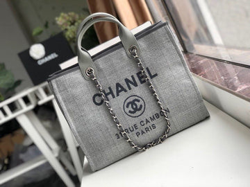 CHLSmall Shopping Bag Silver Hardware Grey For Womtlm, Womtlm&#8217;s Handbags, Shoulder Bags 15.2in/39cm AS3257