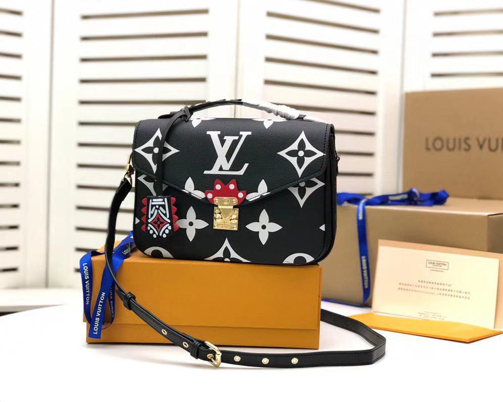 LV LV Crafty Pochette Metis Monogram Empreinte Black For Womtlm, Womtlm’s Handbags, Shoulder And Crossbody Bags 9.8in/25cm LV M45385