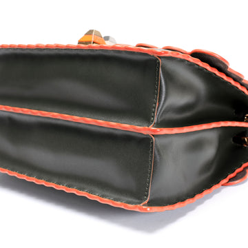 FENDI Verde Vitello Liberty Leather Studded Kan I Medium Shoulder Bag