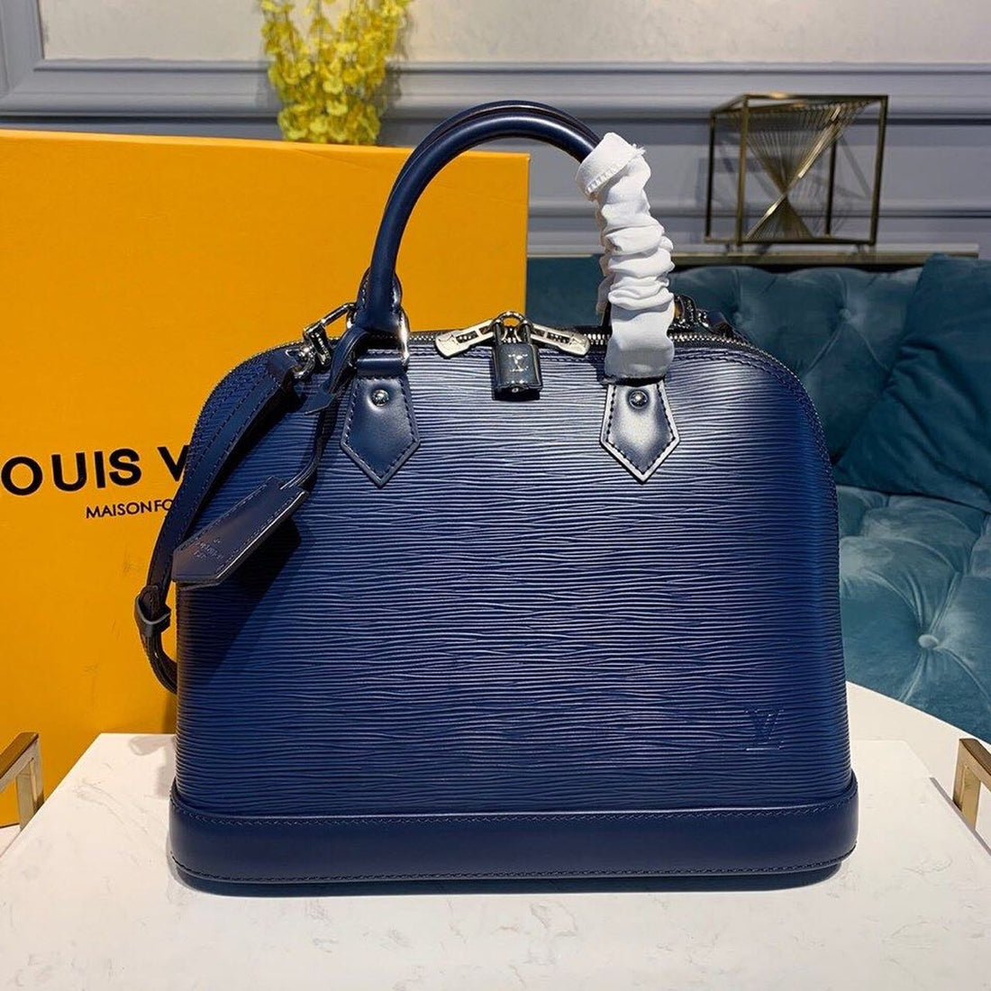 LV Alma PM Epi Navy Blue For Womtlm, Womtlm’s Handbags, Shoulder And Crossbody Bags 12.6in/32cm LV