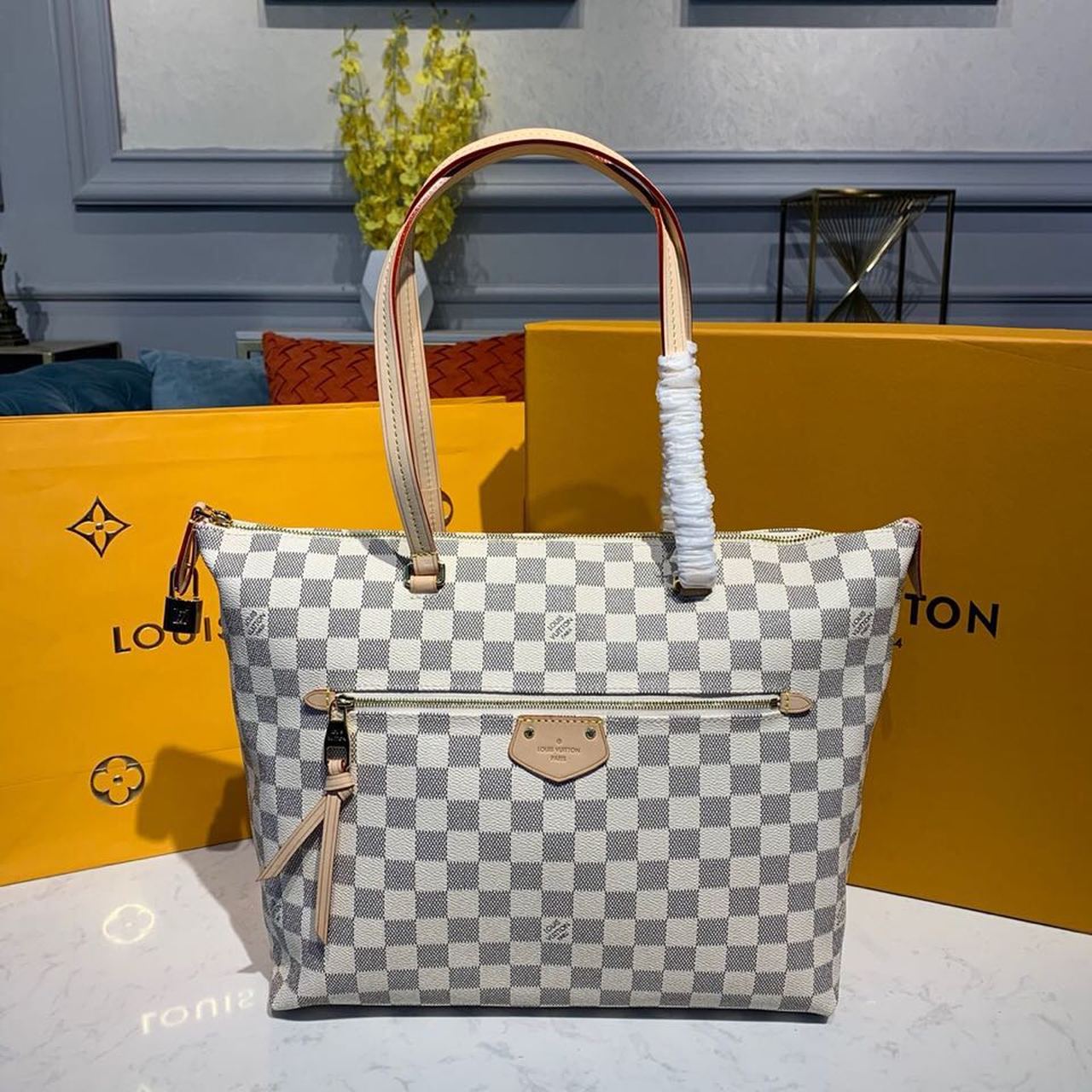 LV Ltlma MM Damier Azur Canvas For Womtlm, Womtlm’s Handbags, Shoulder Bags 13in/33cm LV N44040